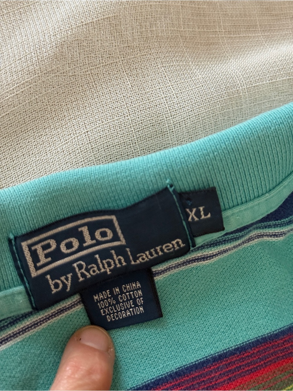 Vintage 90s Polo by Ralph Lauren “Serape Blanket” Multi-Stripe Polo Shirt - XL